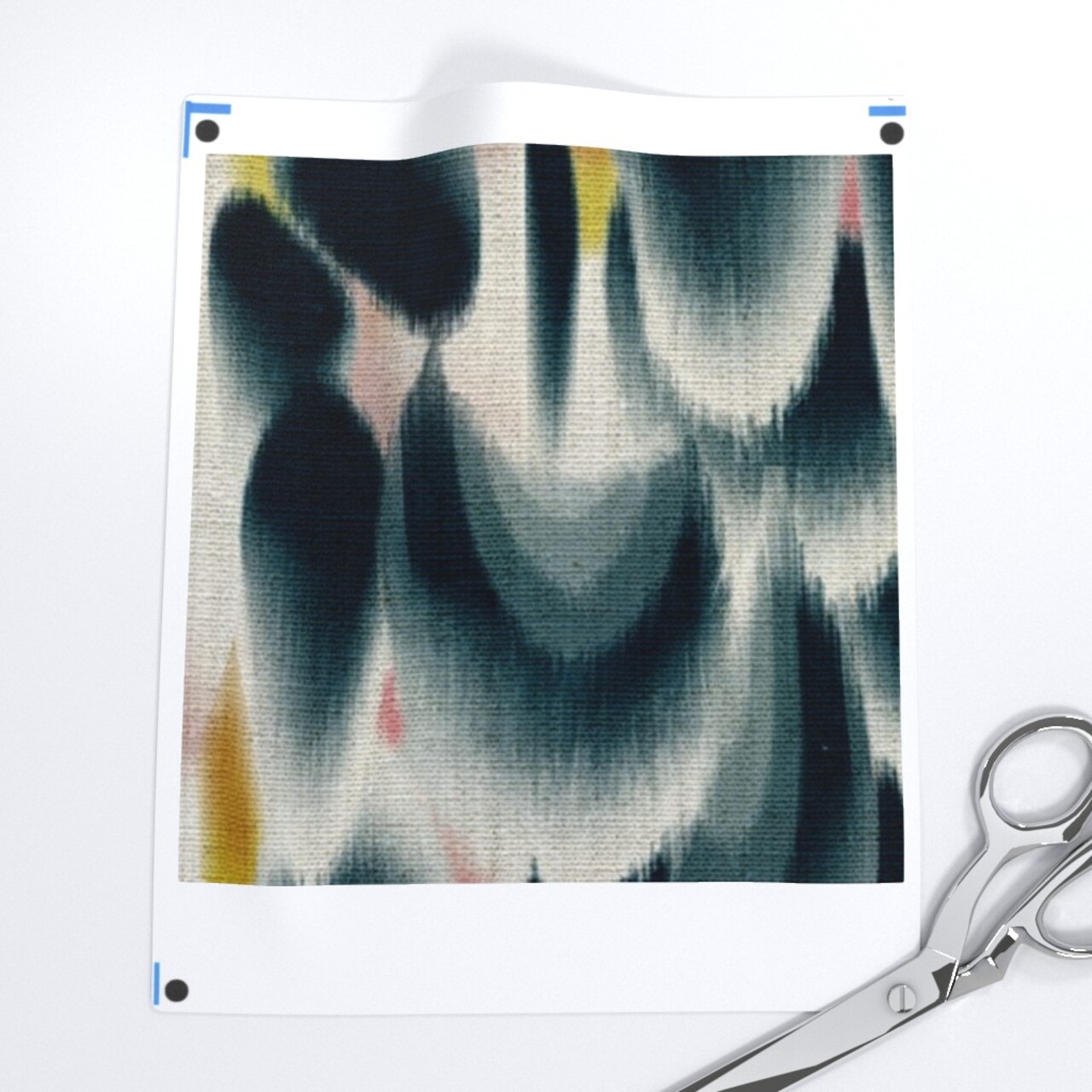 Abstract Indigo Tie Dye Japanese Inspired Watercolor Ikat Navy And Mustard Ombre Custom Printed Fabric by Spoonflower Various Fabrics by the Yard or Fat Quarter